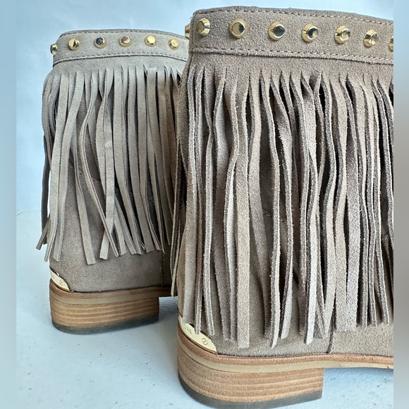 Michael Kors Billy taupe studded fringe booties 7.5 - Picture 9 of 15